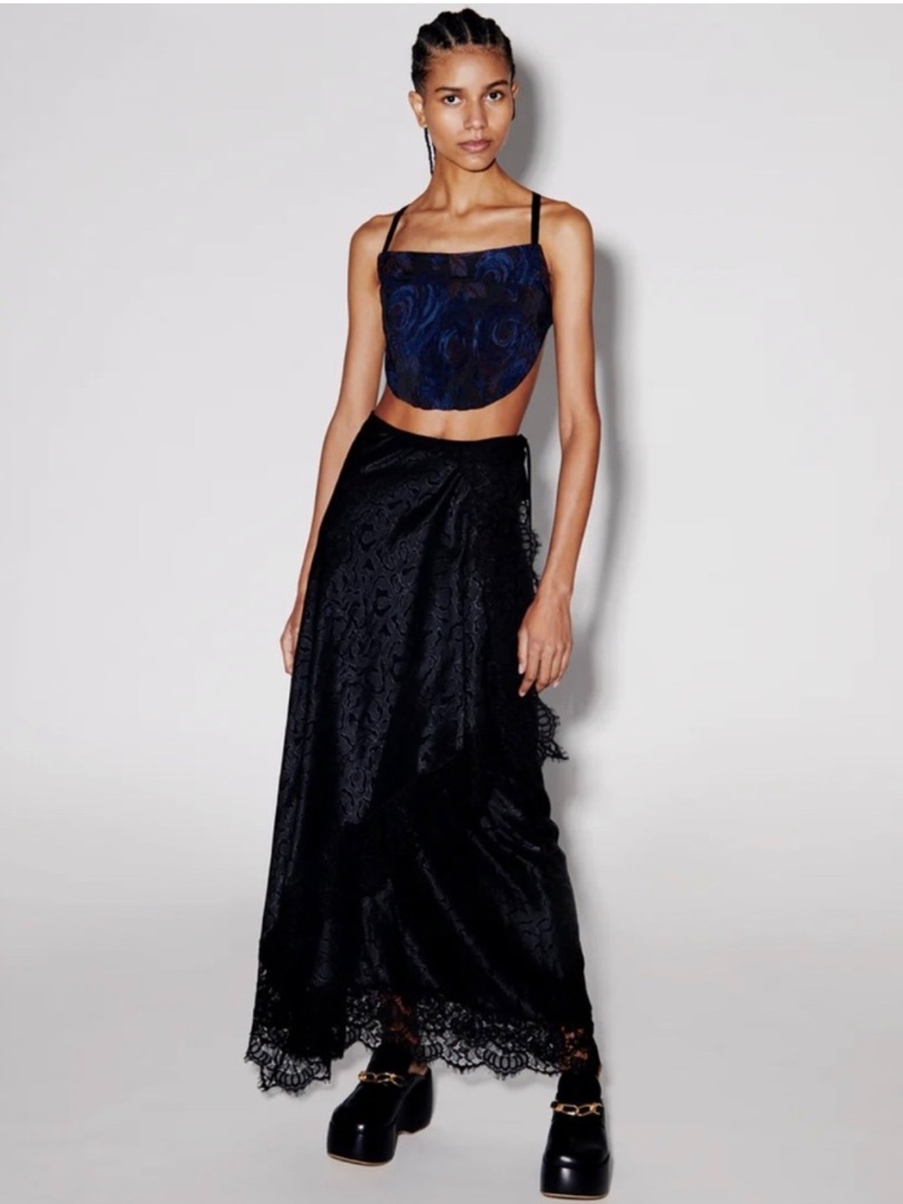 NEW ROSETTA GETTY FLORAL JACQUARD CROP TOP - Picture 8 of 9